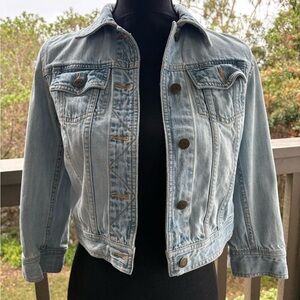 Lauren Ralph Lauren Crop Distressed Washed Jean Jacket Women’s size P/P